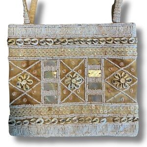 Vintage beaded shoulder bag size